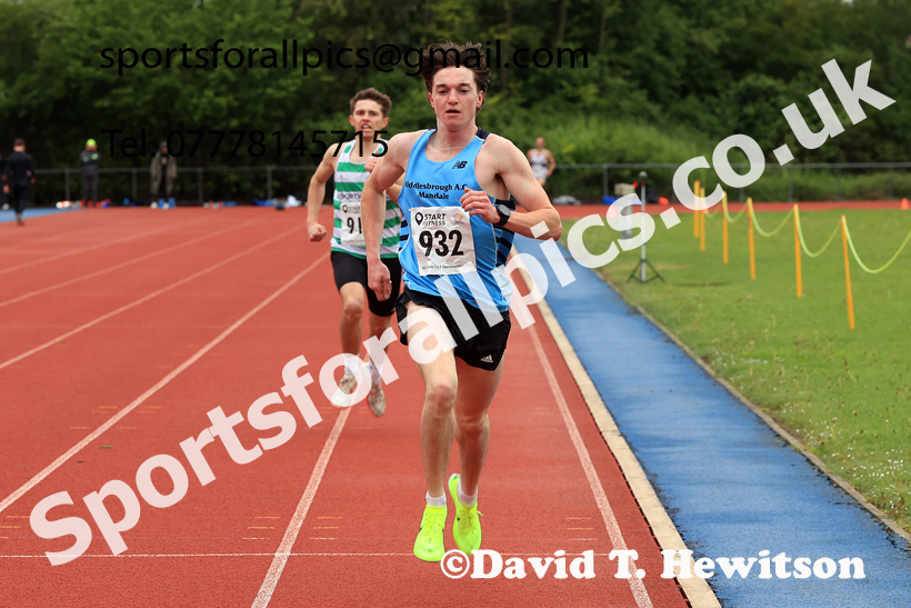1500 metres, 2026 North Eastern Track and Field Champs, Shildon, County Durham. Photo: David T. Hewitson/Sports for All Pics